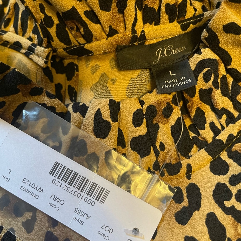 NWT J.Crew Tan and Black Leopard Print Blouse